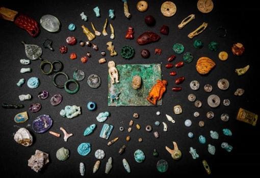 Algunas de las piezas halladas en Pompeya