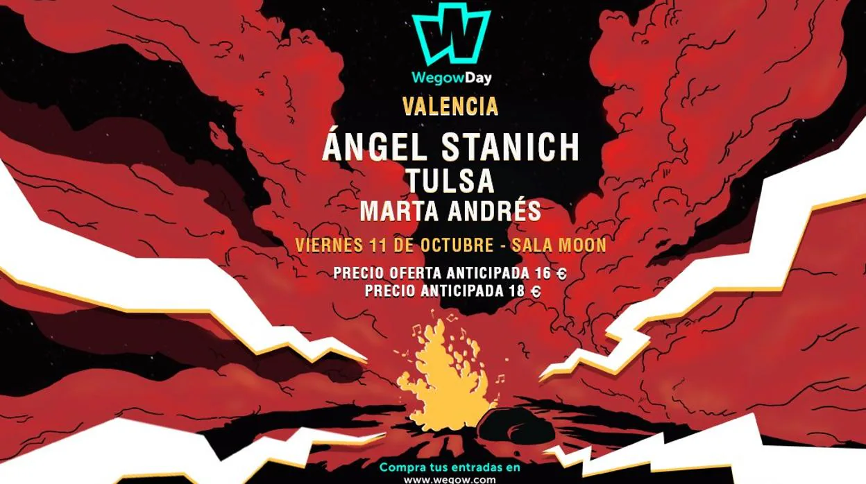 Ángel Stanich, Tulsa y Marta Andrés actuarán en el WegowDay de Valencia