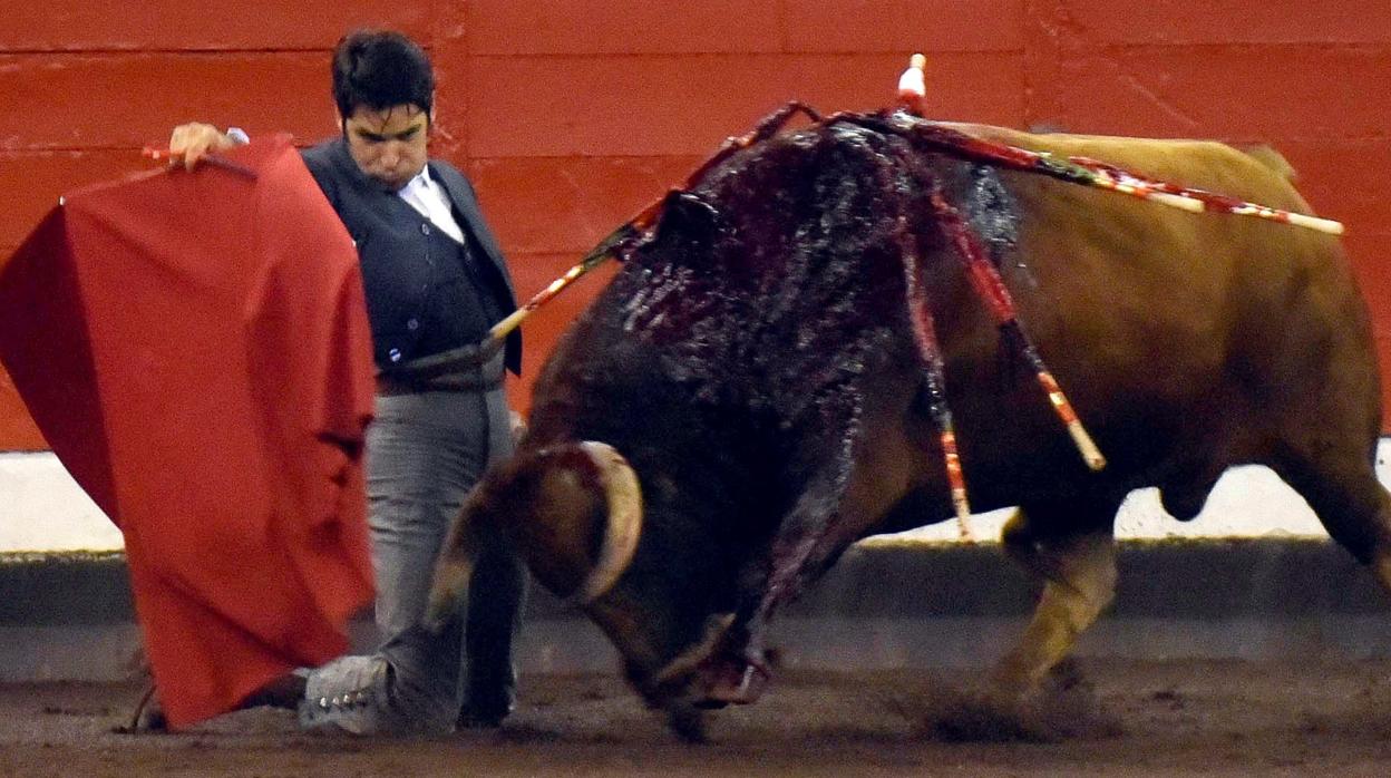 Cayetano Rivera torea de rodillas en Vista Alegre