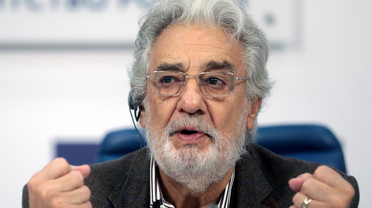 Plácido Domingo, durante la conferencia de prensa del martes en Moscú