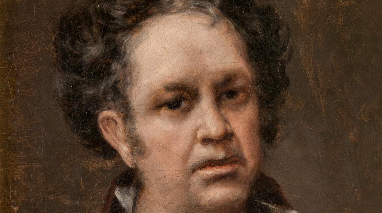 Detalle de autorretrato de Goya