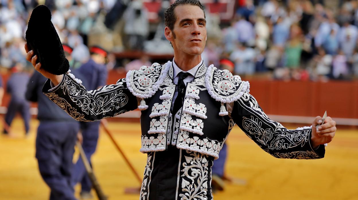 Pepe Moral, durante uno de sus recientes triunfos en la Real Maestranza de Sevilla