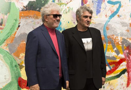 Almodóvar y Galindo, durante su inauguración en Tabacalera