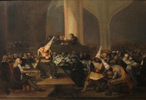 Una escena de la inquisición retratada por Goya