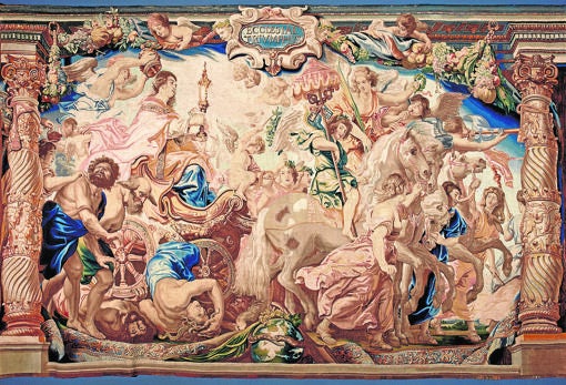 Uno de los tapices de «El triunfo de la Eucaristía», de Rubens. Monasterio de Las Descalzas Reales, Madrid