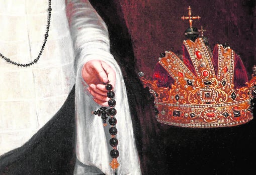 Detalle del «Retrato de la emperatriz María de Austria», de Juan Pantoja de la Cruz. Monasterio de Las Descalzas Reales