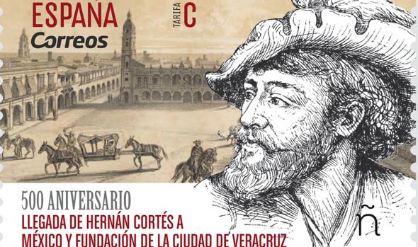 Así es el sello que conmemora la gesta de Hernán Cortes en su 500 aniversario