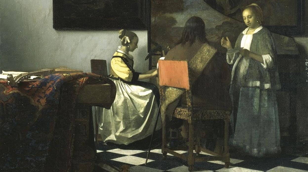 Detalle de «El concierto», de Vermeer