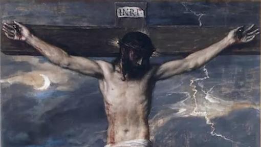 Detalle del «Cristo Crucificado» de Tiziano del Real Monasterio de San Lorenzo de El Escorial