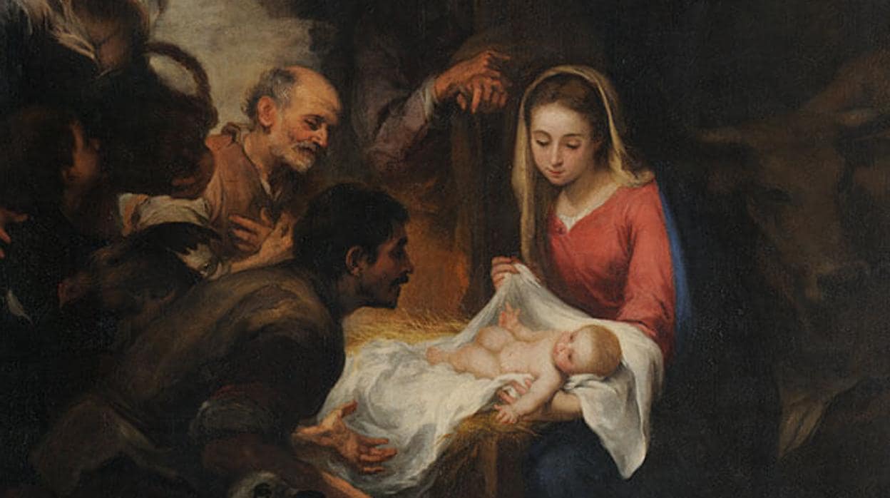 Recortado del cuadro de la Adoración de los Pastores, de Murillo