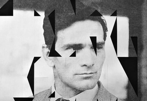 Detalle de una de las obras de Pividal sobre Pasolini