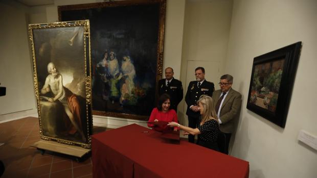 La Policía deposita en el Bellas Artes de Sevilla un cuadro barroco intervenido en una subasta