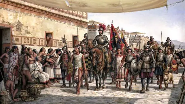 México revive la entrada de Hernán Cortés en Tenochtitlán bajo el pincel de Ferrer-Dalmau