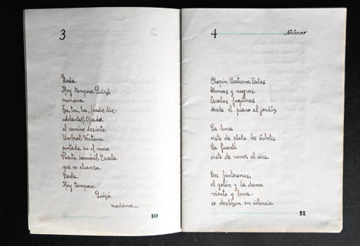 En 1937, Sampedro pasó a limpio varios poemas y los «copió tipográficamente» en un cuaderno que tituló «Ímpetu» y que después regaló a su padre