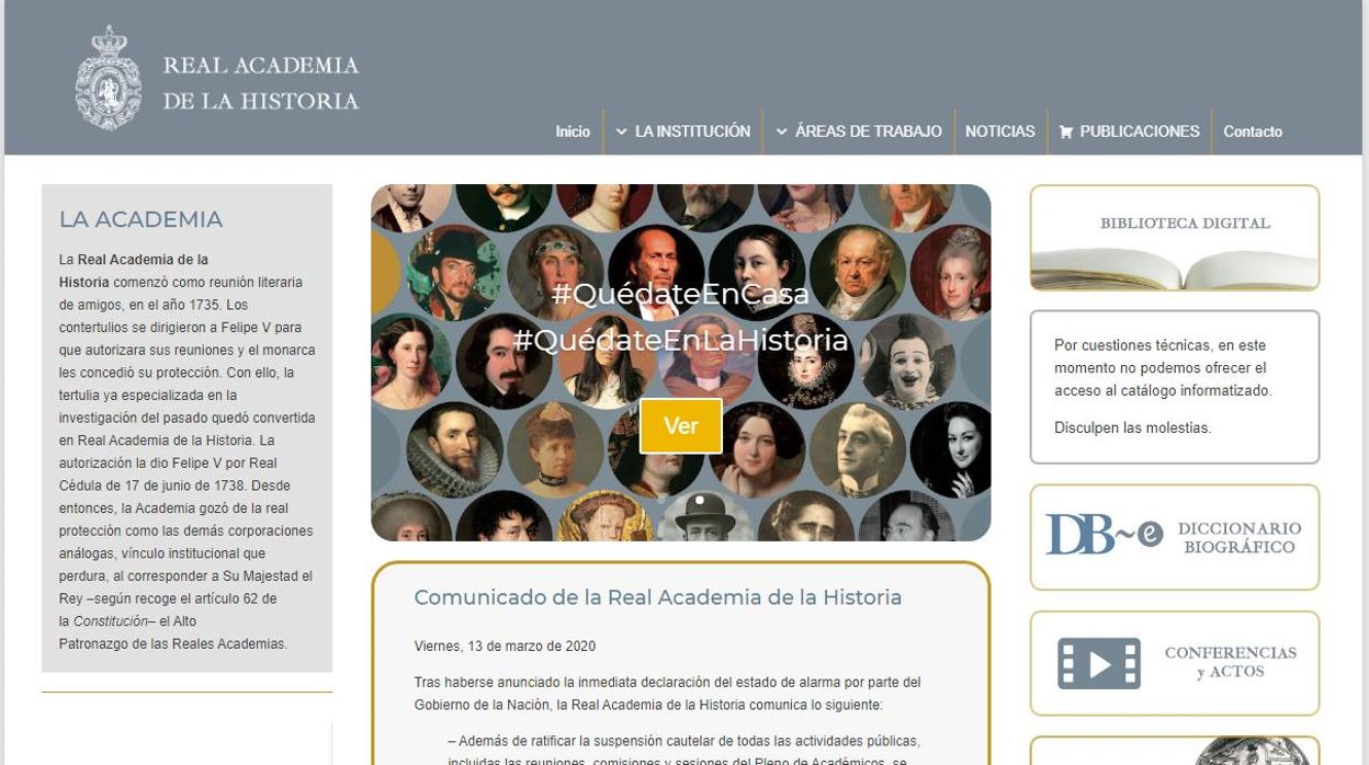 Web de la Real Academia de Historia