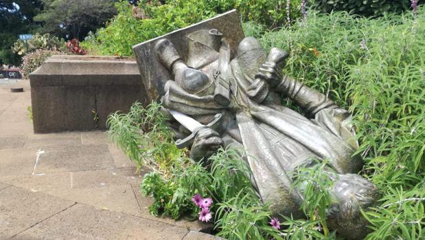 Vandalizan la estatua de Colón en la isla portuguesa de Madeira