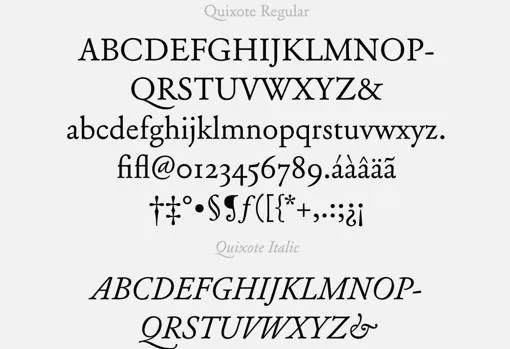 Ejemplos de la tipografía «Quijote», del palmesano