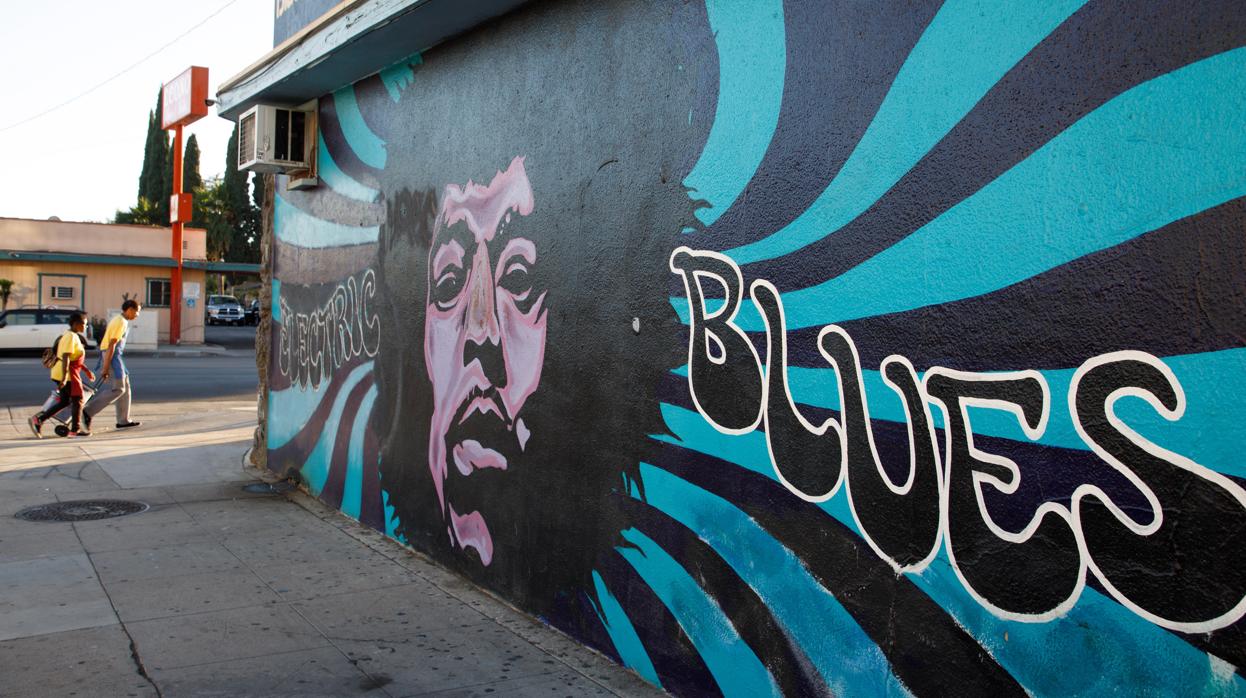 Un mural que celebra a Hendrix en Los Ángeles