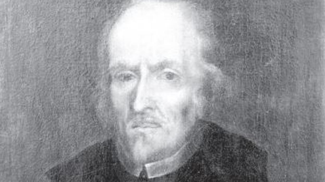 Detalle de una fotografía de finales del XIX del retrato de Calderón que acompañó su tumba hasta su desaparición en 1936