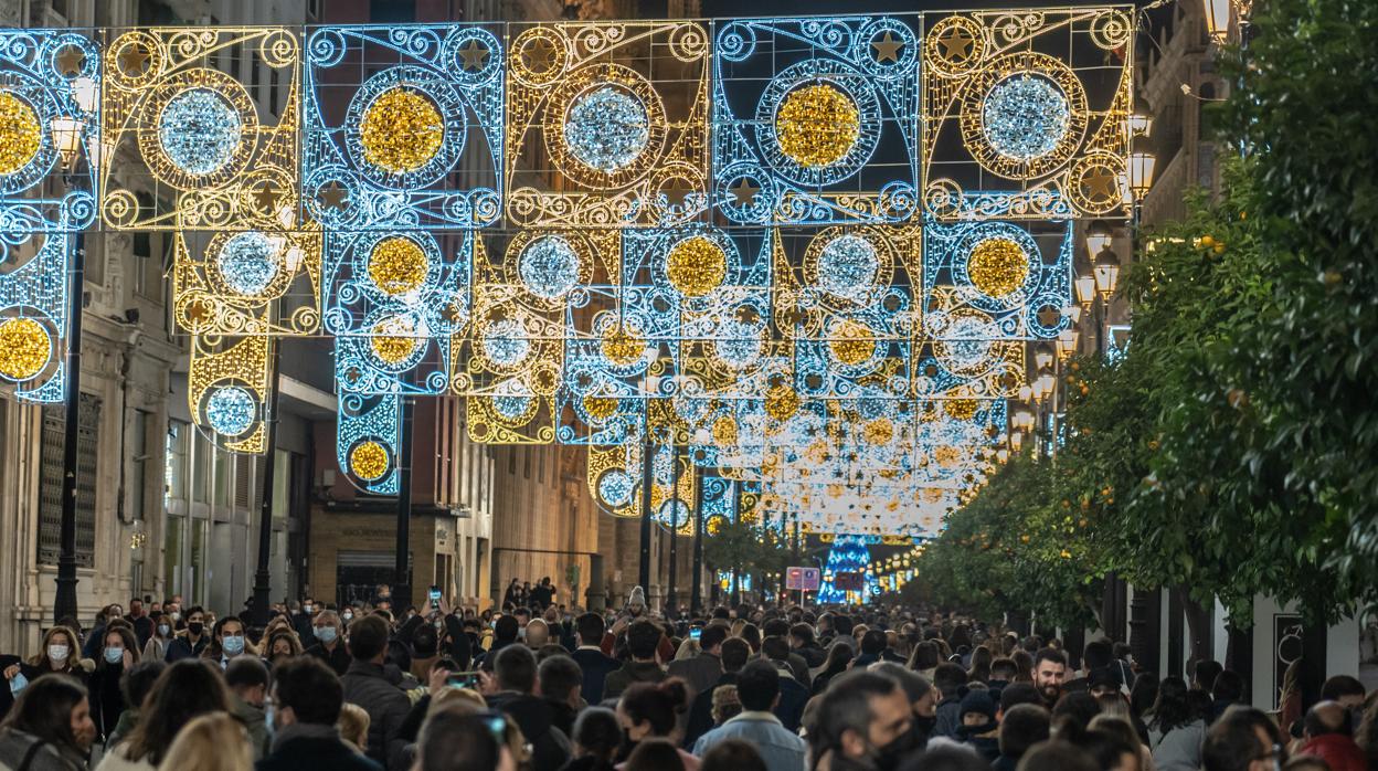 Iluminación navideña en las calles de Sevilla