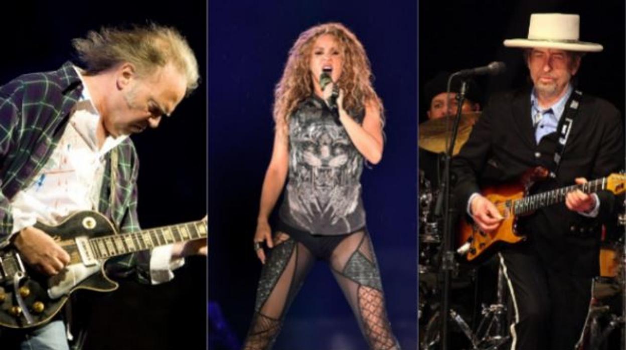 Neil Young, Shakira y Bob Dylan