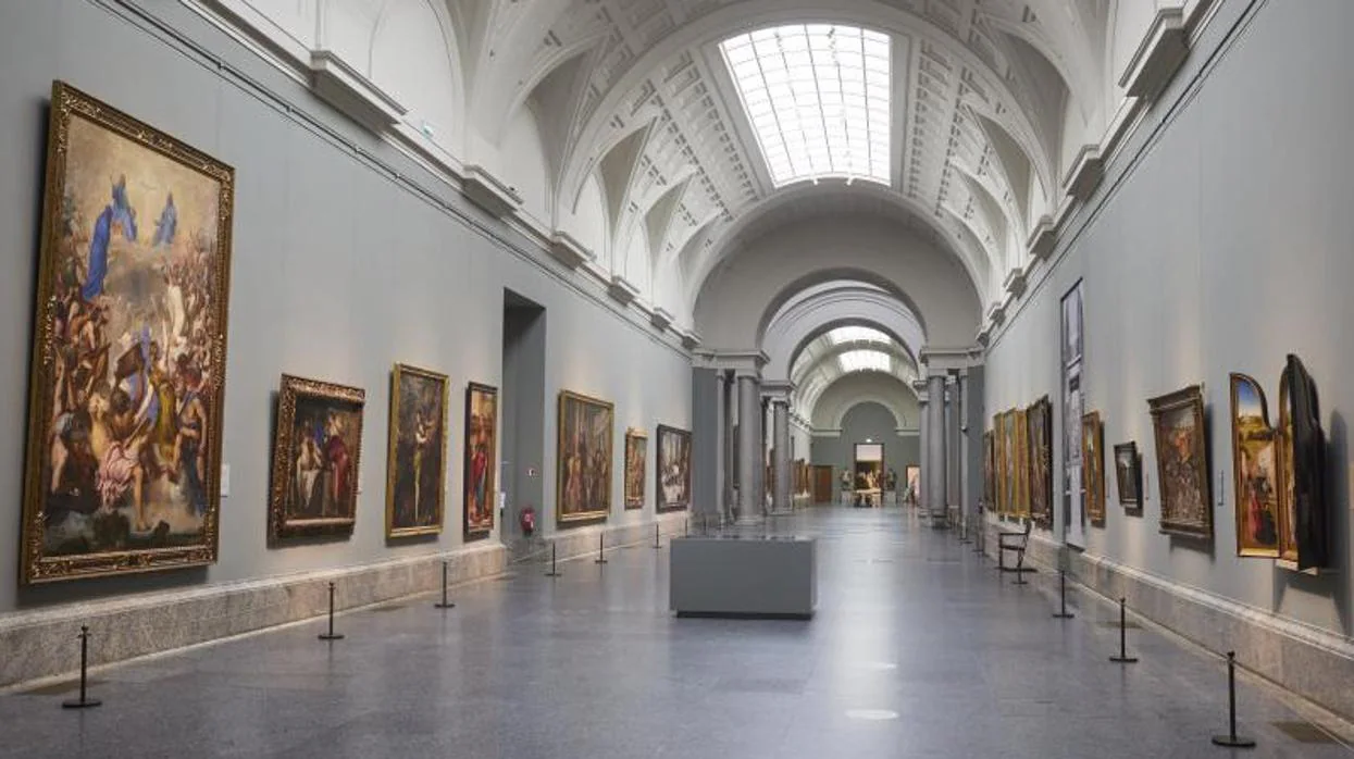 La galería central del Prado, con la reordenación de obras de «Reencuentro»