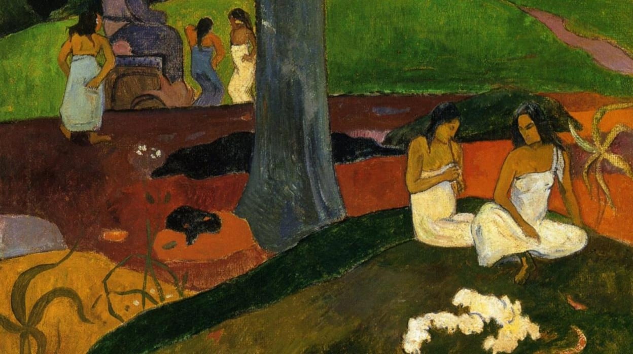 «Mata Mua», de Gauguin. Detalle