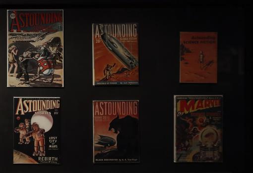 Revistas de ciencia ficción que pueden verse en la exposición
