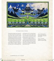 Página del libro que recoge la primera cubierta que Tolkien pintó para 'El Hobbit', en 1937