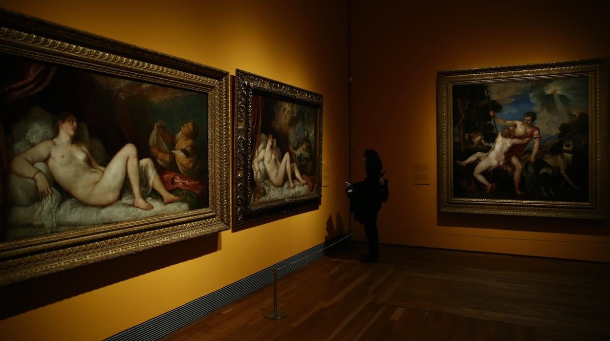 Detalle de las seis «Poesías» de Tiziano, núcleo de la exposición del Prado