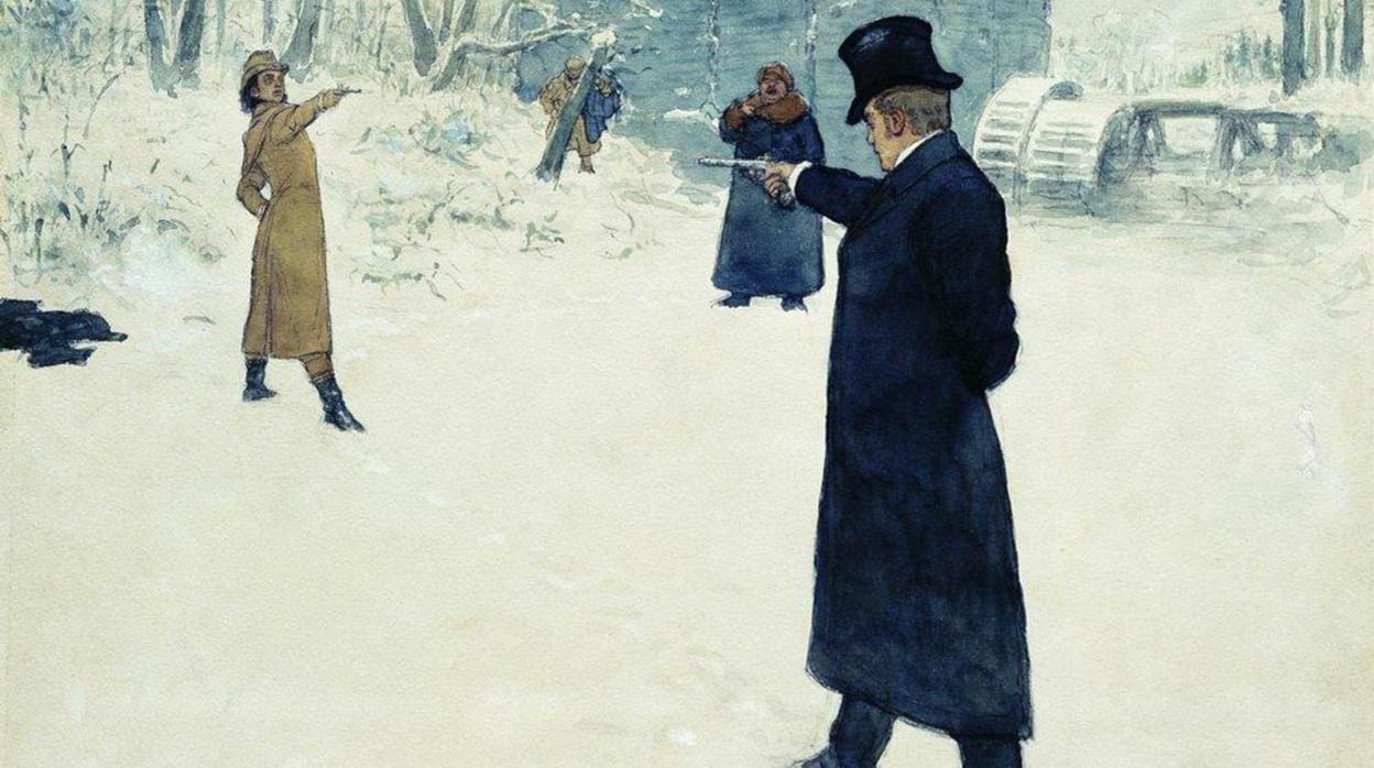 'Yevgeni Onegin' (1899), de , que ilustra la portada de la nueva edición del libro Ylia Repin