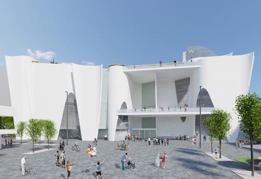 Infografía del edificio de Toyo Ito para el Hermitage de Barcelona