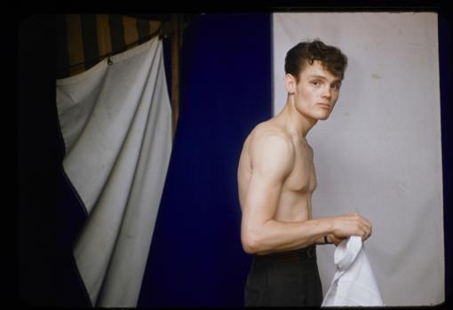Chet Baker, fotografiado por Winogrand en el Festival de Jazz de Newport de 1955