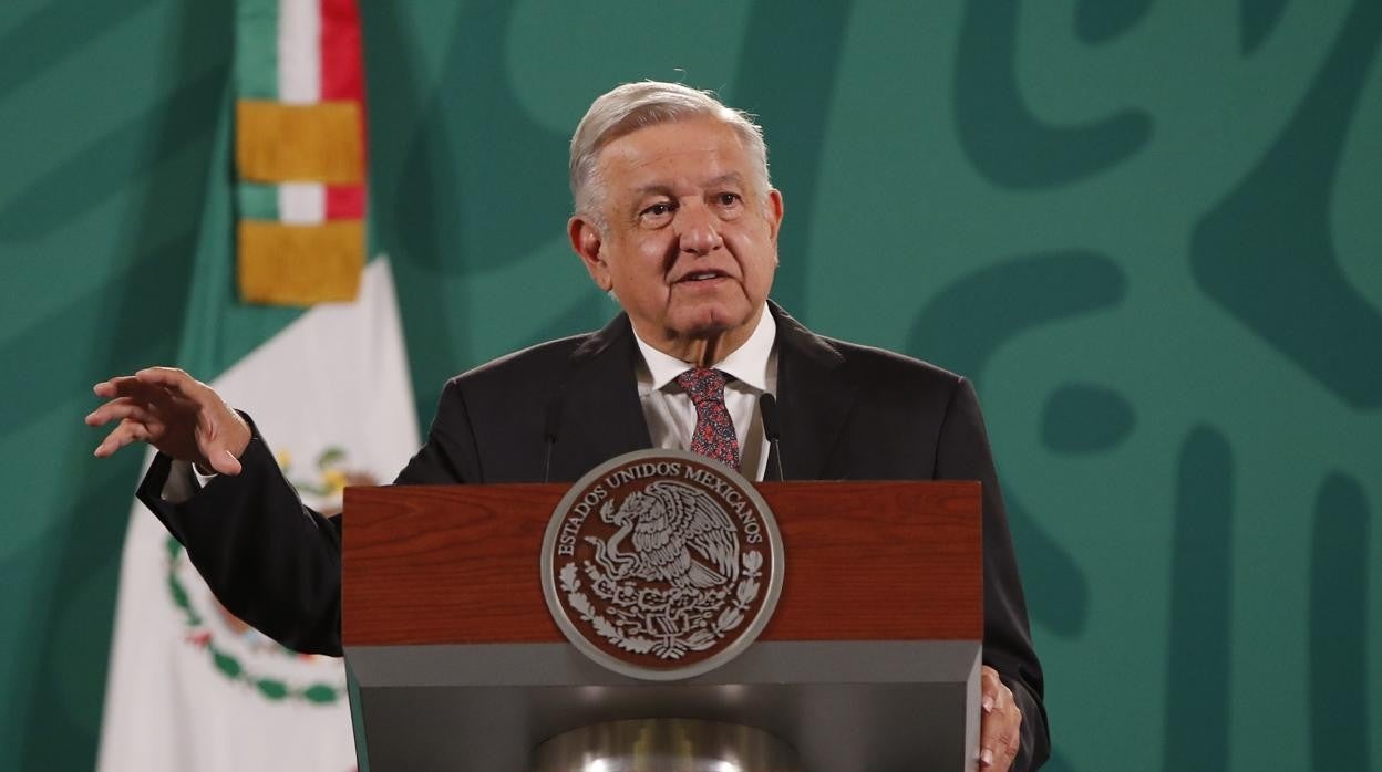 El presidente mexicano, Andrés Manuel López Obrador, durante una rueda de prensa en el Palacio Nacional de Ciudad de México