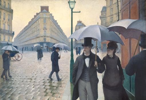 Los ‘flâneurs’ de ‘Calle de París, día lluvioso’ (1877), de Gustave Caillebotte