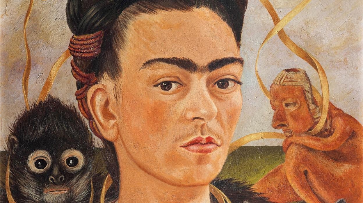 'Autorretrato con changuito', 1945, de Frida Kahlo. Museo Dolores Olmedo