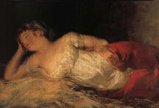 Goya. 'Joven adormecida'. Detalle