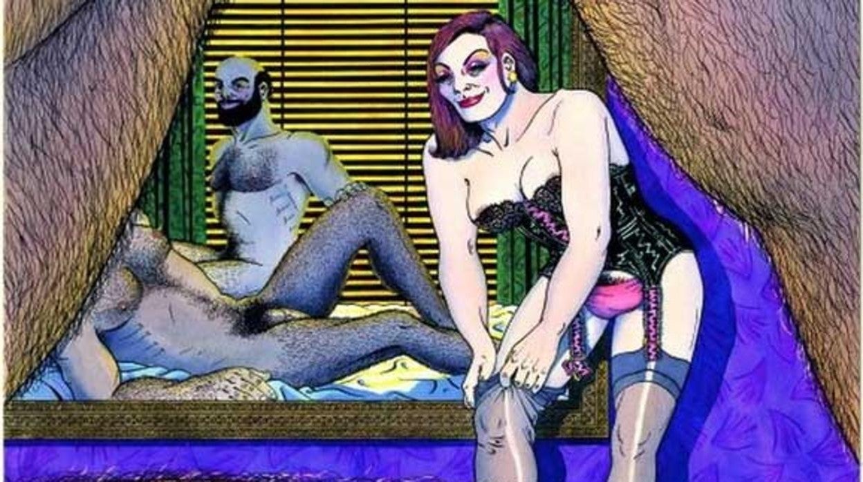 Detalle de la portada del álbum 'Anarcoma 2', 1987. Lápiz, tinta china y acuarela