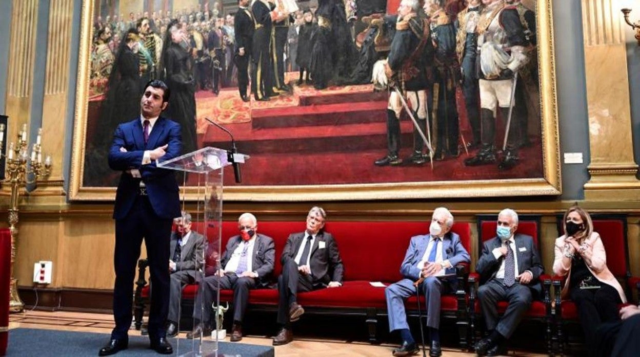 Morante, durante la entrega de premios de la Asociación Taurina Parlamentaria