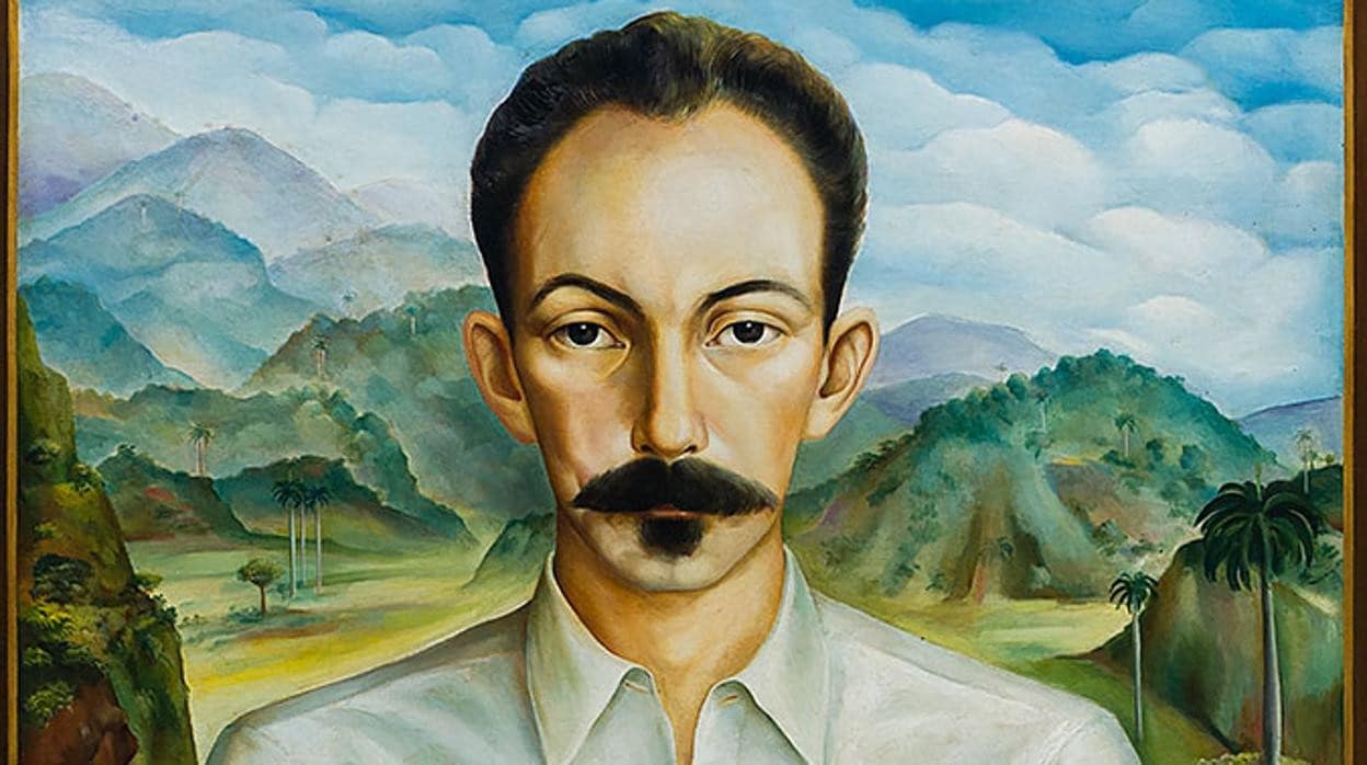 Detalle de un retrato de José Martí realizado por Jorge Arche