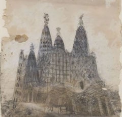 Vista exterior de la iglesia de la Colonia Güell, Antoni Gaudí, 1908-1910