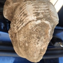 La cabeza de un canecillo hallada