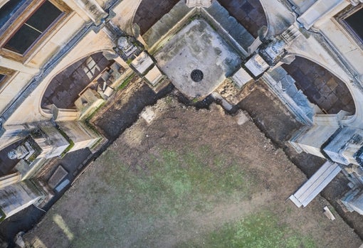 Vista aérea de las excavaciones