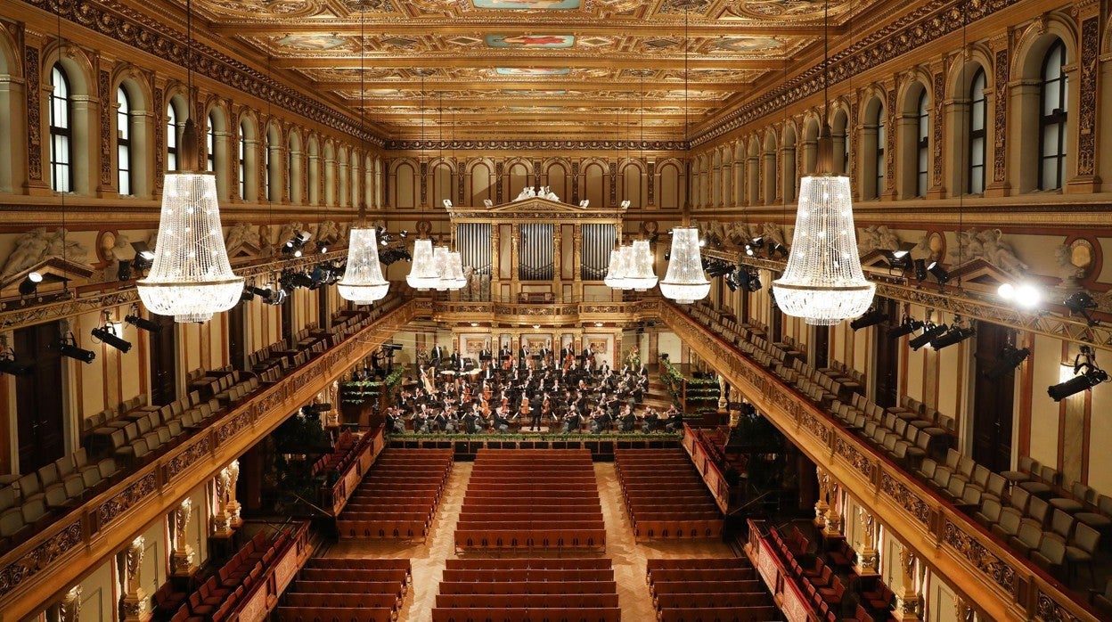 El Musikverein de Viena, vacío durante el Concierto de Año Nuevo el 1 de enero de 2021