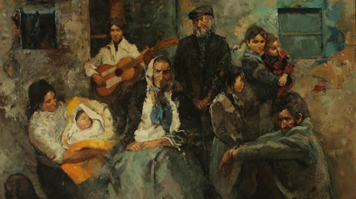 'Familia gitana', óleo de Joan Marti Aragonès