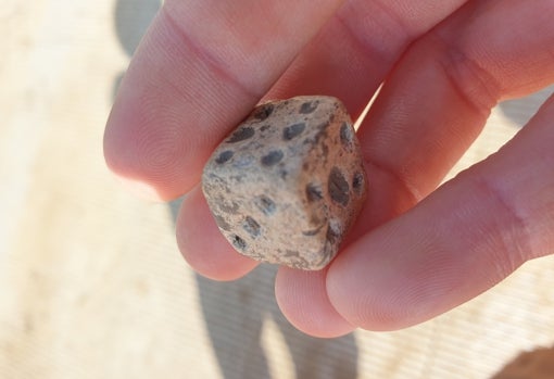 Un dado encontrado en la excavación