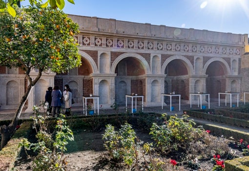 Logia y jardín de la Casa Palacio de los Ribera en Bornos