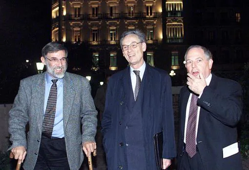 Geoffrey Parker, John Elliott y Rich Kagan, en Madrid.