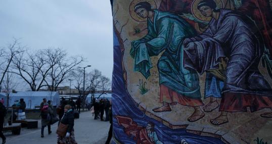 Refugiados en Leópolis (Ucrania)