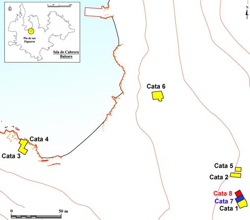 Mapa con los lugares investigados